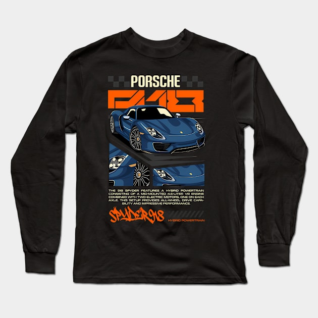 Luxury 918 Porsche Long Sleeve T-Shirt by OrigamiOasis